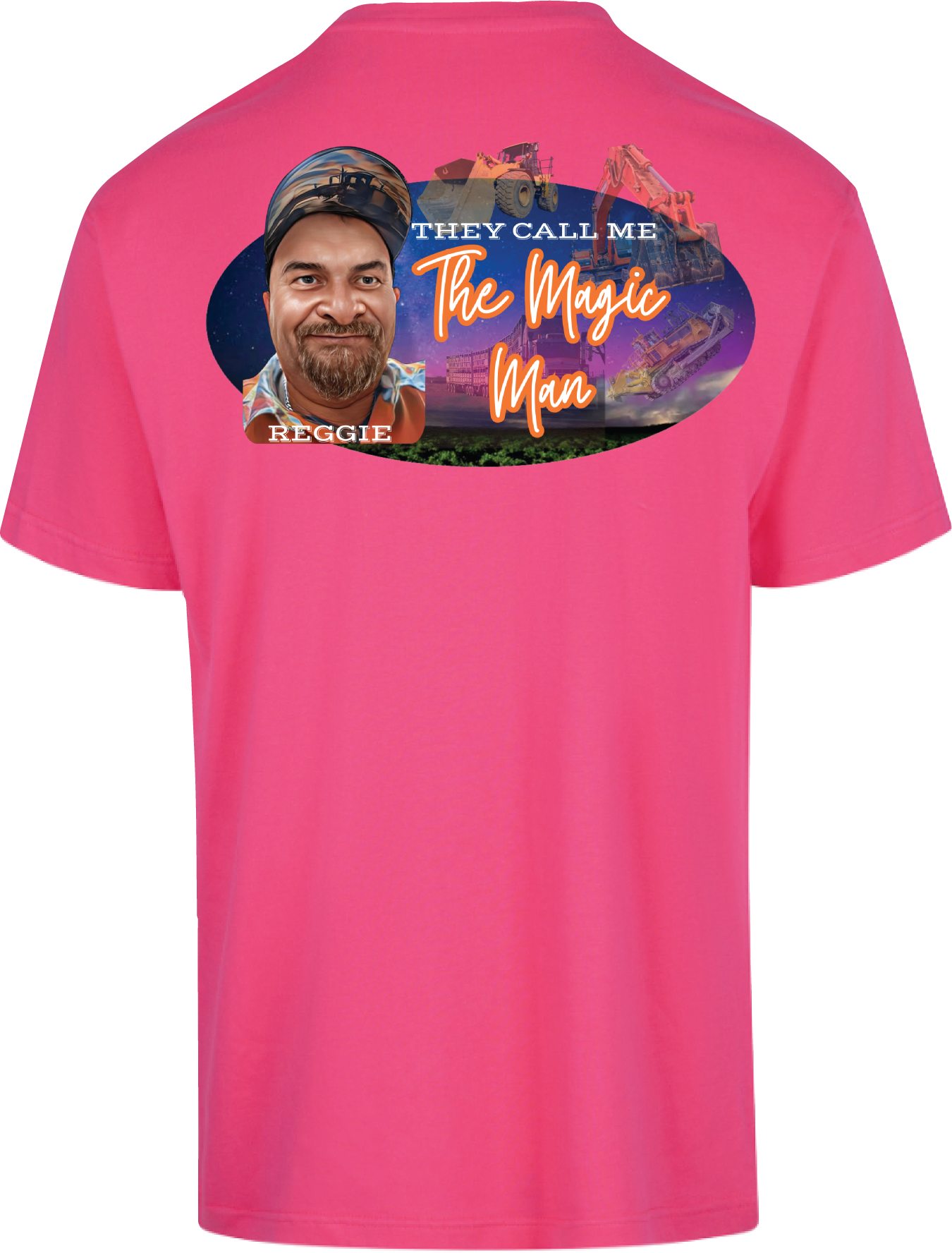 Unisex T-Shirt- Reggie-Magic Man Pink