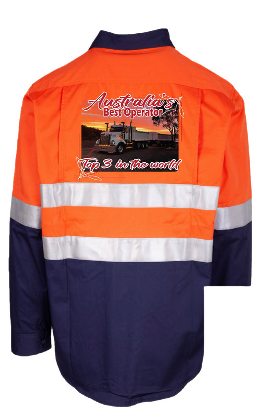 Mens HiVis- Australia’s best operator- Truck and Dog- ORANGE