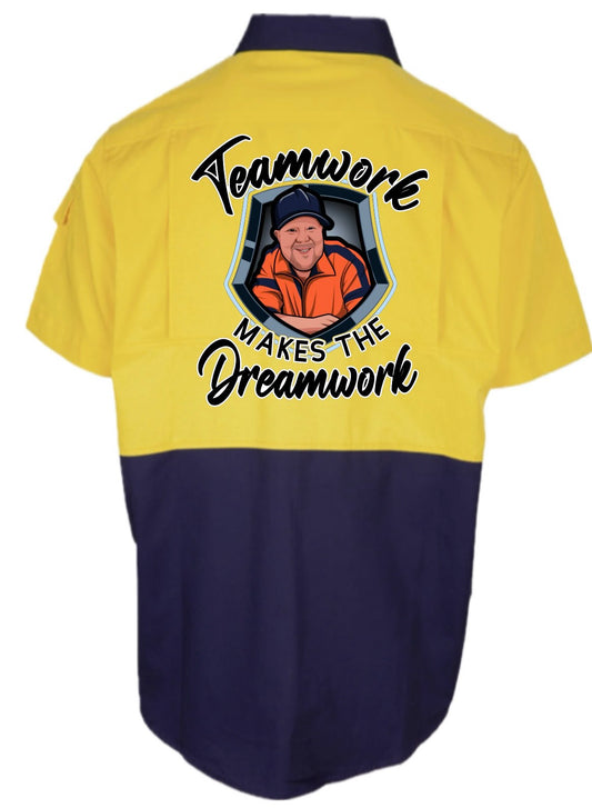 Mens HiVis- S/S- Yellow - Teamwork