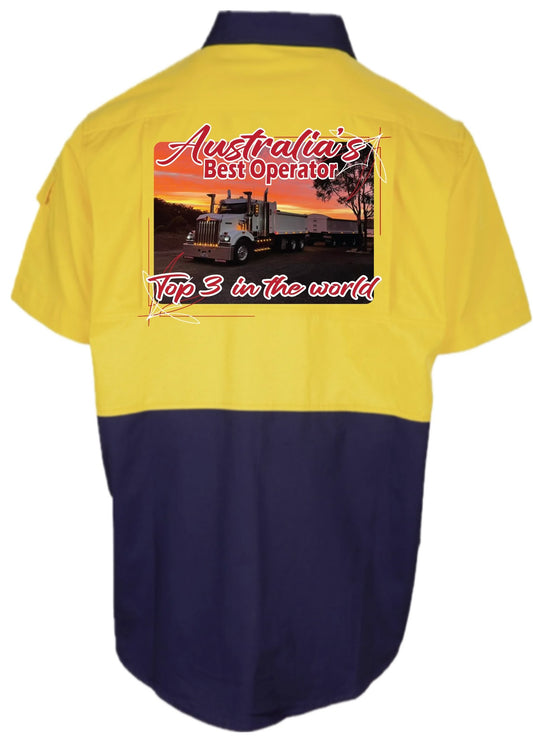 Mens HiVis- S/S- Yellow - Truck & Dog