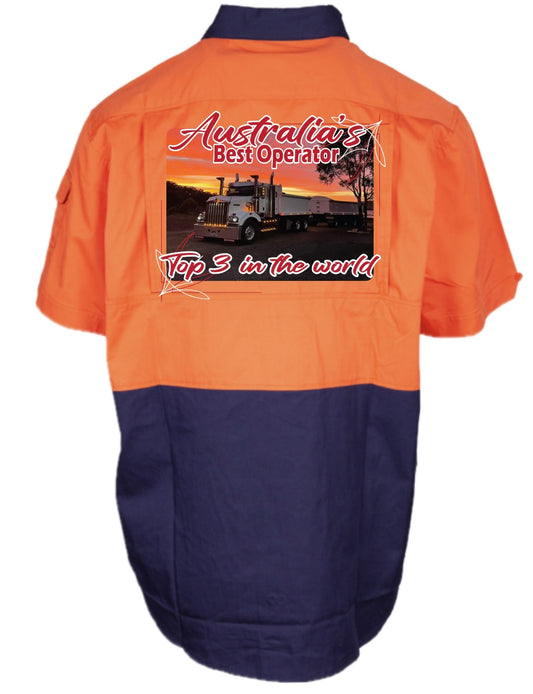 Mens HiVis- S/S- Orange - Truck & Dog