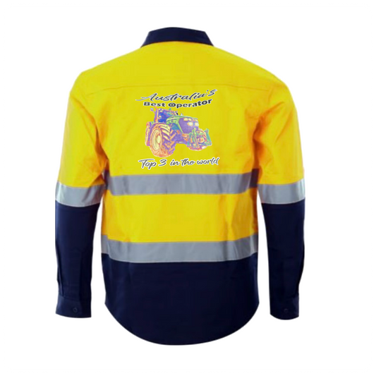 Mens HiVis- Australia’s best operator- Tractor- YELLOW