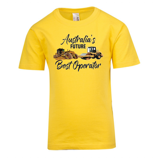 Kids T-Shirt-Grader Roller- Yellow