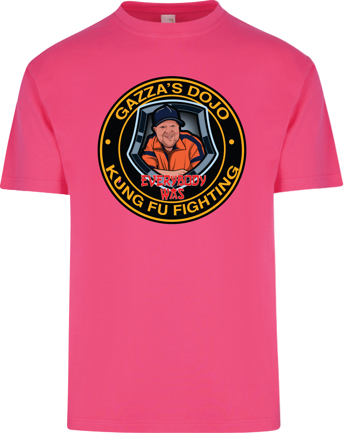 Unisex T-Shirt- Gazzas Dojo- Front only Pink