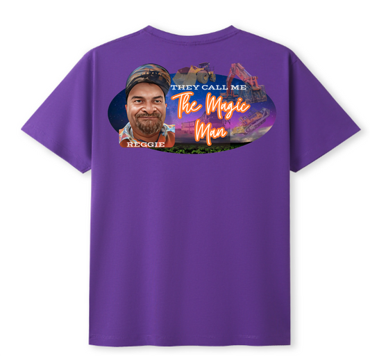 Unisex T-Shirt- Reggie-Magic Man Purple