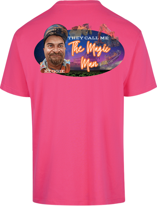 Unisex T-Shirt- Reggie-Magic Man Pink