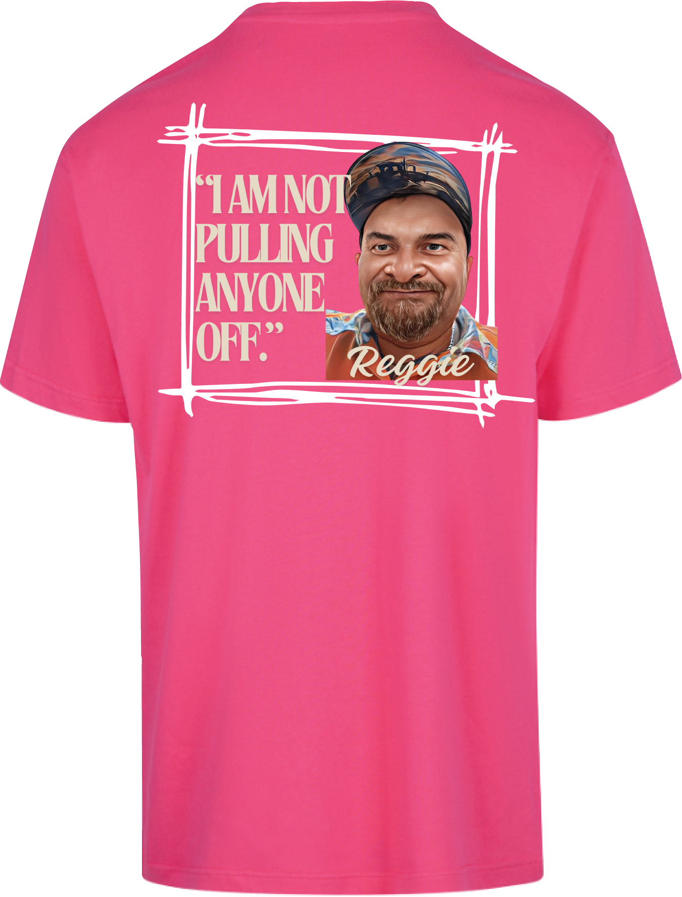Unisex T-Shirt- Reggie- Pulling Off- Pink